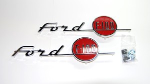 55 Ford Hood Emblem Set – “Ford F100”