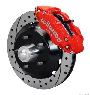 Wilwood Forged Narrow Superlite 6R 14″ Big Brake Front Brake Kit With Hubs – Red – Drilled & Slotted Rotors
