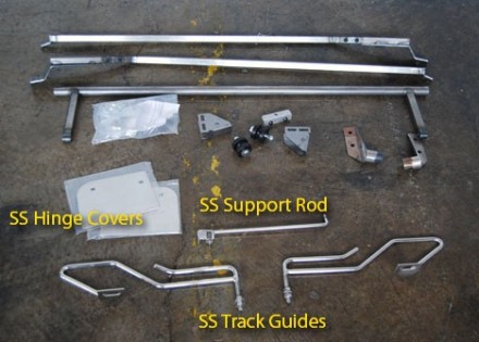 53-56 Ford CPP Reverse Flip Hood Tilt Kit – Stainless Steel